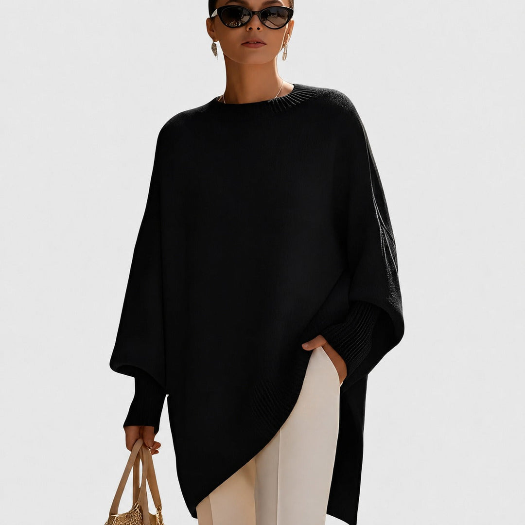 Suéter feminino oversize elegante e confortável, ideal para um estilo casual chic na estação fria.