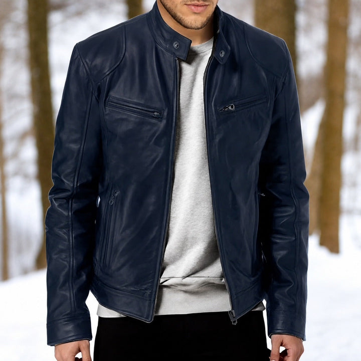 Jaqueta casual masculina de estilo clássico. Conforto e moda para outono/inverno.