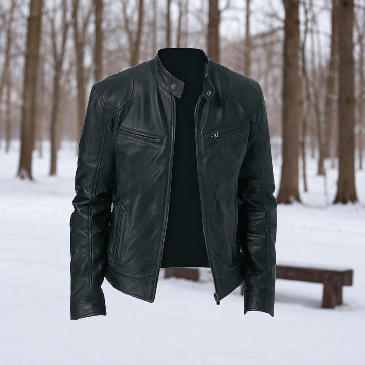 Vestuário exterior masculino clássico, ideal para o outono e inverno. Jaqueta versátil e estilosa.