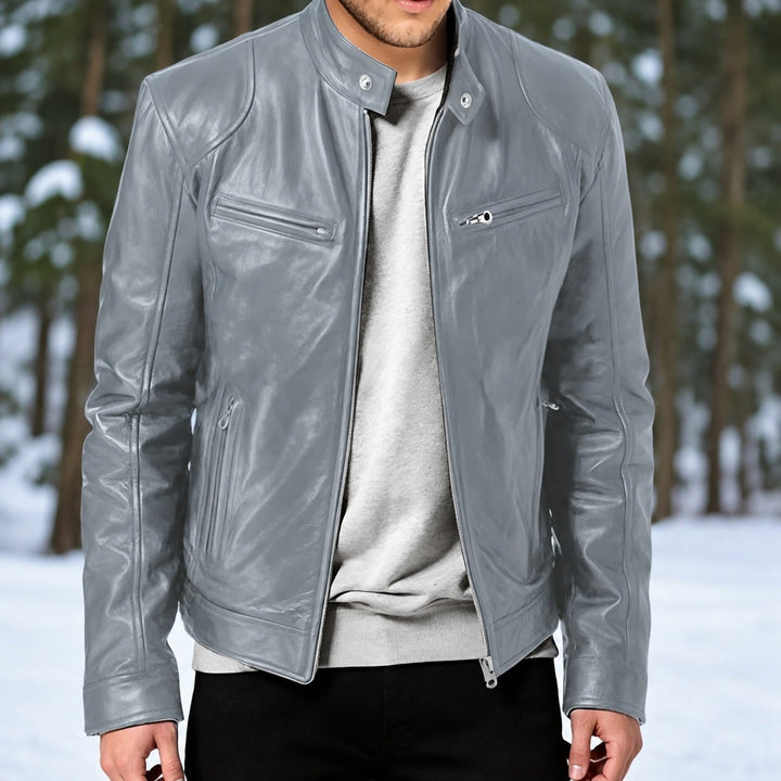 Casaco de moda masculina versátil para outono e inverno. Estilo clássico e conforto exterior.