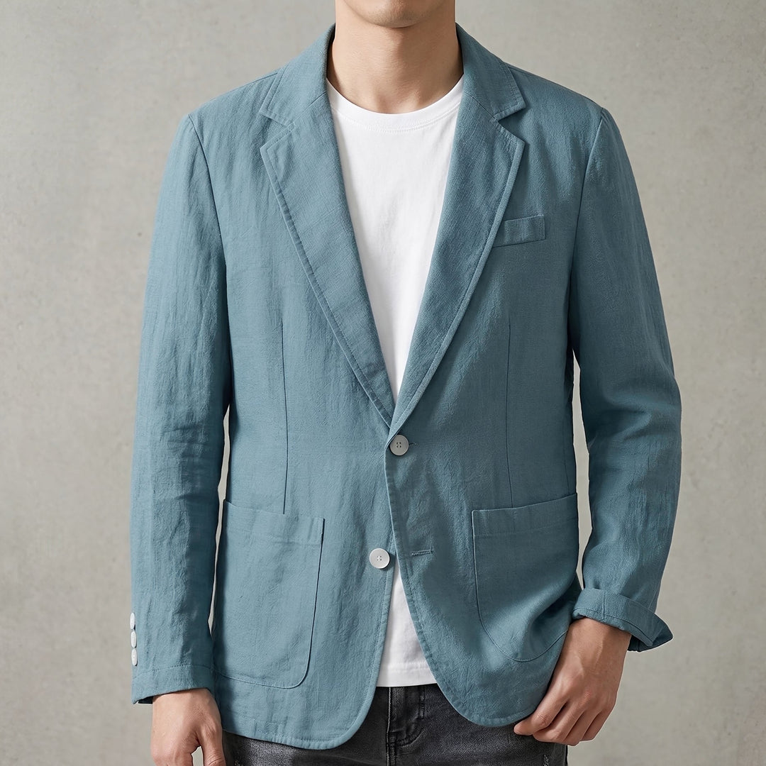 Blazer masculino azul marinho, solto e confortável. Perfeito para um look casual chic e moderno no dia a dia.