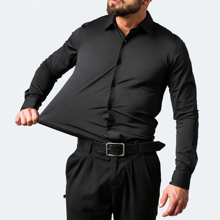 Camisa masculina que combina conforto e elasticidade com estilo moderno, perfeita para o homem atual.