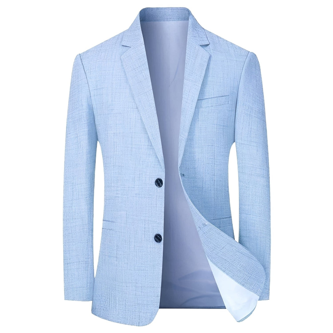 Blazer masculino slim fit azul marinho, elegante para negócios ou eventos sociais. Estilo moderno para o verão/outono.