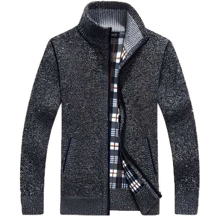 Agasalho masculino de inverno quente e macio. Jaqueta aconchegante para o frio, estilo casual e elegante.