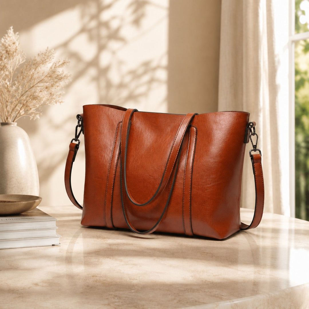 Bolsa de ombro feminina versátil para o dia a dia, grande capacidade, acessório essencial.
