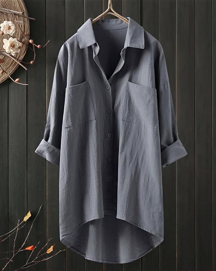 Camisa feminina versátil de manga longa, ideal para o dia a dia com moda e conforto.
