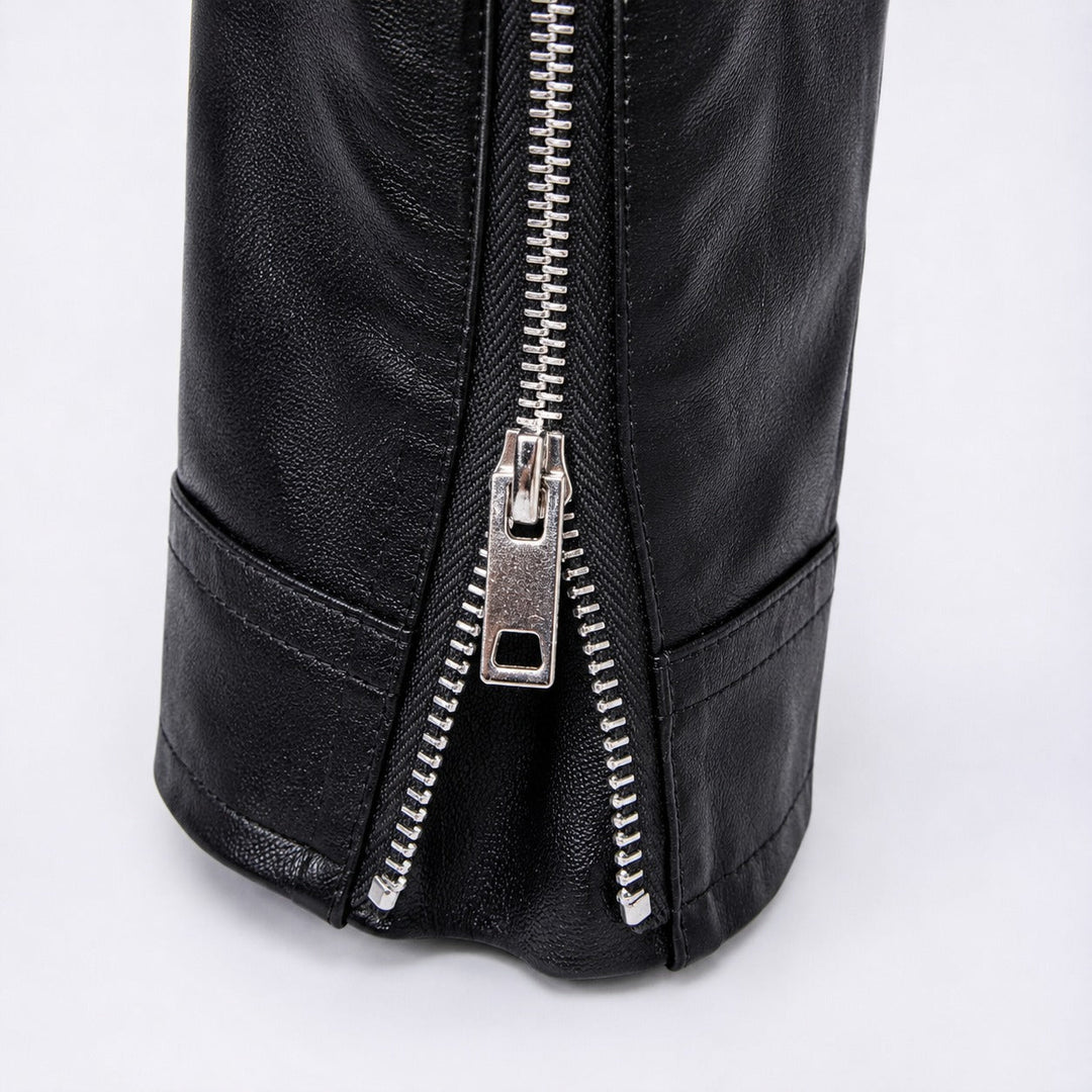 Casaco biker masculino Henrik, ideal para a moda outono/inverno. Elegante e versátil para vestuário casual do dia a dia.