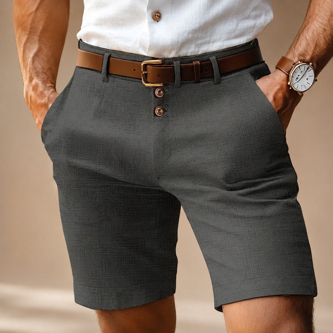 Bermuda shorts casual masculina com botões. Estilo versátil para o seu guarda-roupa de verão.