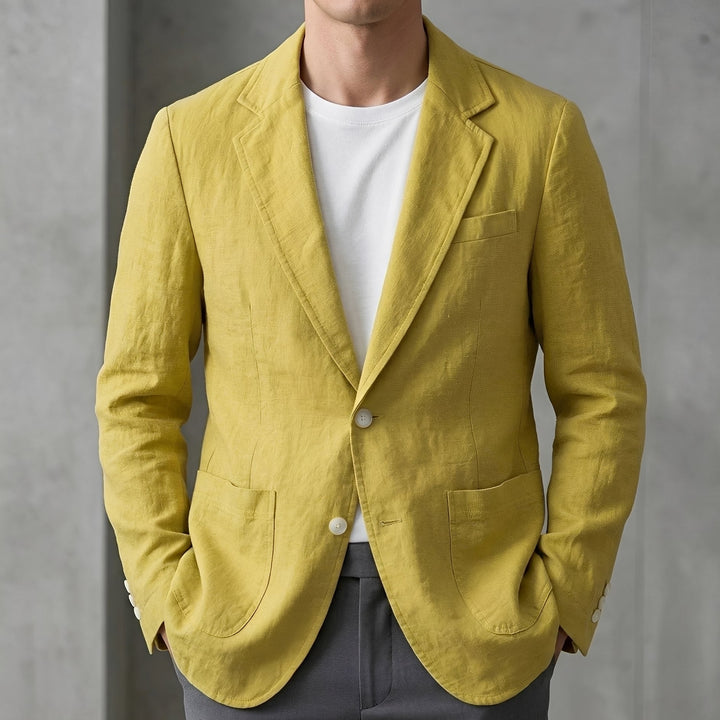 Blazer masculino de alfaiataria casual. Estilo solto e elegante para moda dia a dia, oferece conforto.