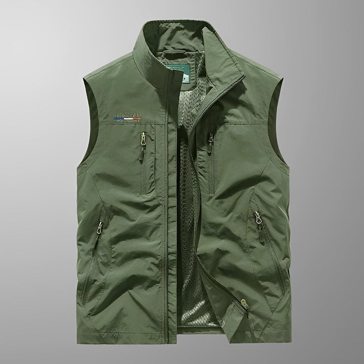 Colete sem mangas para homem, estilo cargo, confortável para uso diário em outono/inverno.