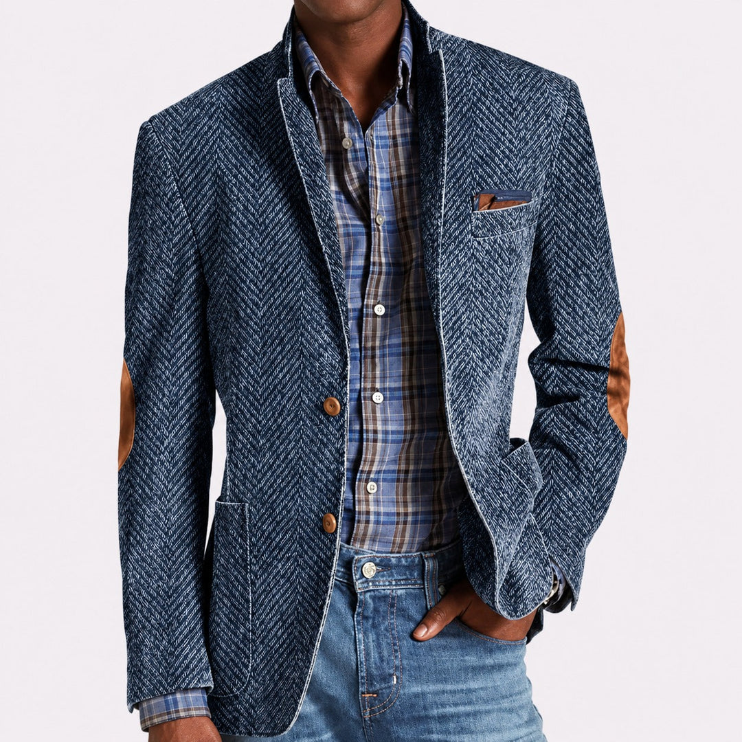 Casaco masculino estilo blazer retrô. Peça evergreen de moda masculina para elegância e sofisticação.