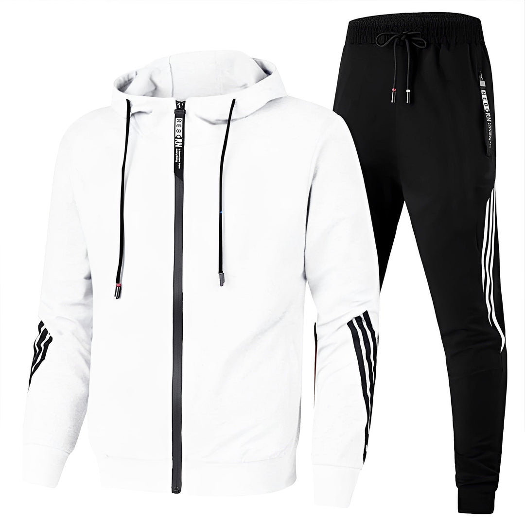 Fato de treino masculino elegante para conforto diário, ideal para lazer e viagem na primavera/verão.
