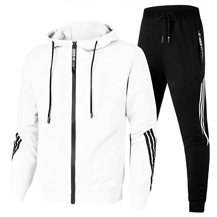 Fato de treino masculino elegante para conforto diário, ideal para lazer e viagem na primavera/verão.