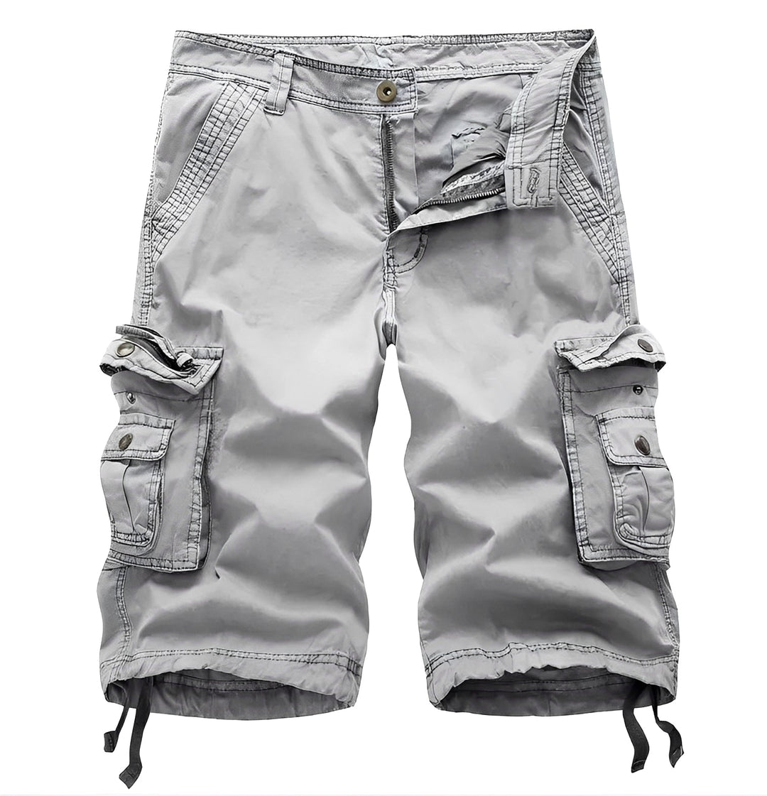 Shorts cargo masculinos para verão, oferecendo conforto e estilo casual. Ideal para dias quentes.