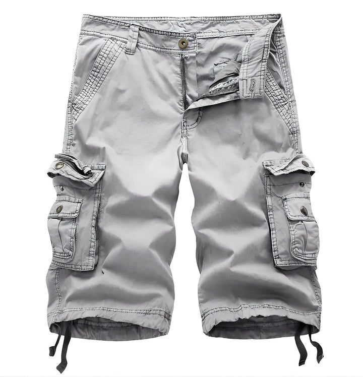 Shorts cargo masculinos para verão, oferecendo conforto e estilo casual. Ideal para dias quentes.