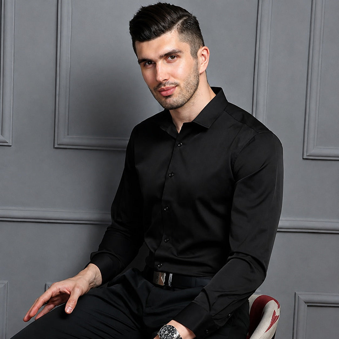 Roupa masculina: camisa casual moderna, super confortável com elasticidade, perfeita para o dia a dia.