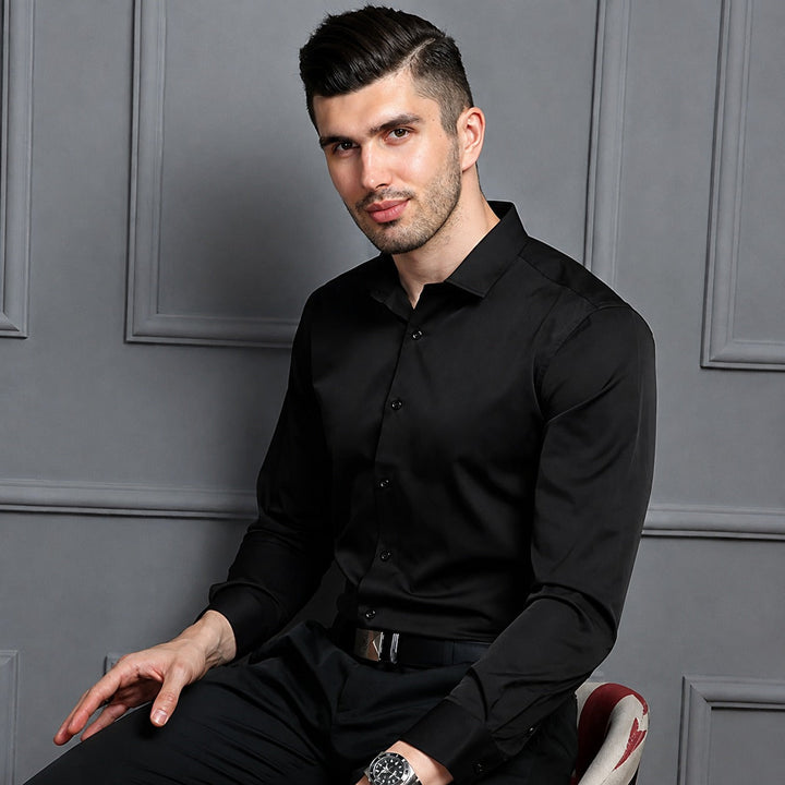 Roupa masculina: camisa casual moderna, super confortável com elasticidade, perfeita para o dia a dia.