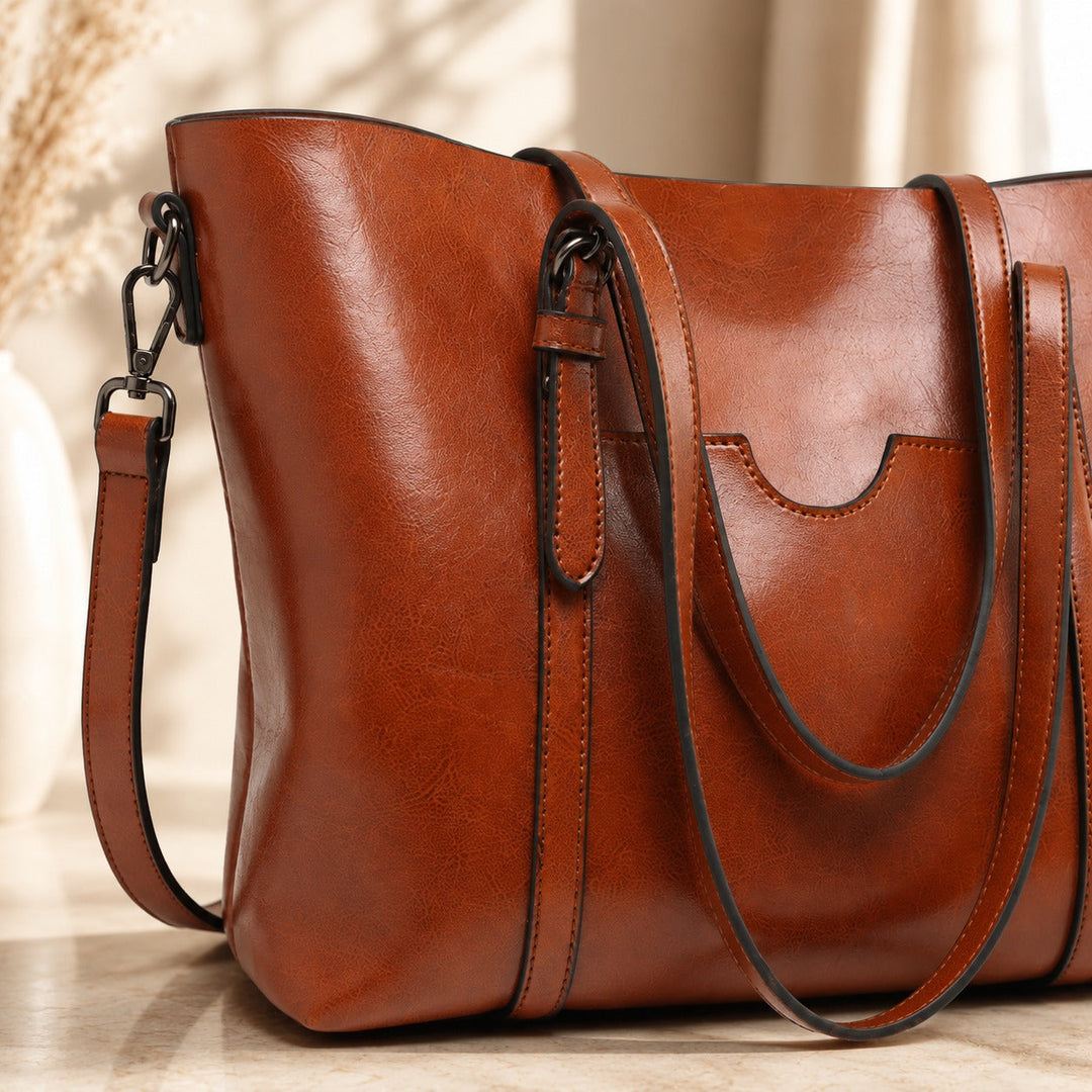 Elegante bolsa feminina colorida de grande capacidade, ideal para o dia a dia e casual.