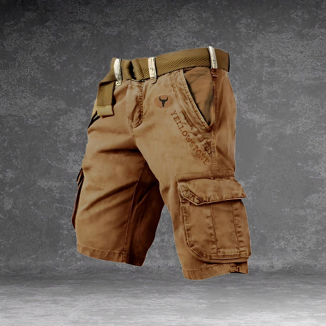 Shorts masculinos cargo Cole vermelho. Estilo e praticidade para o verão. Ideal para homens modernos.