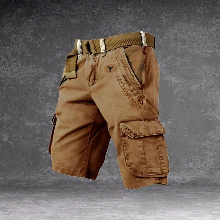Shorts masculinos cargo Cole vermelho. Estilo e praticidade para o verão. Ideal para homens modernos.
