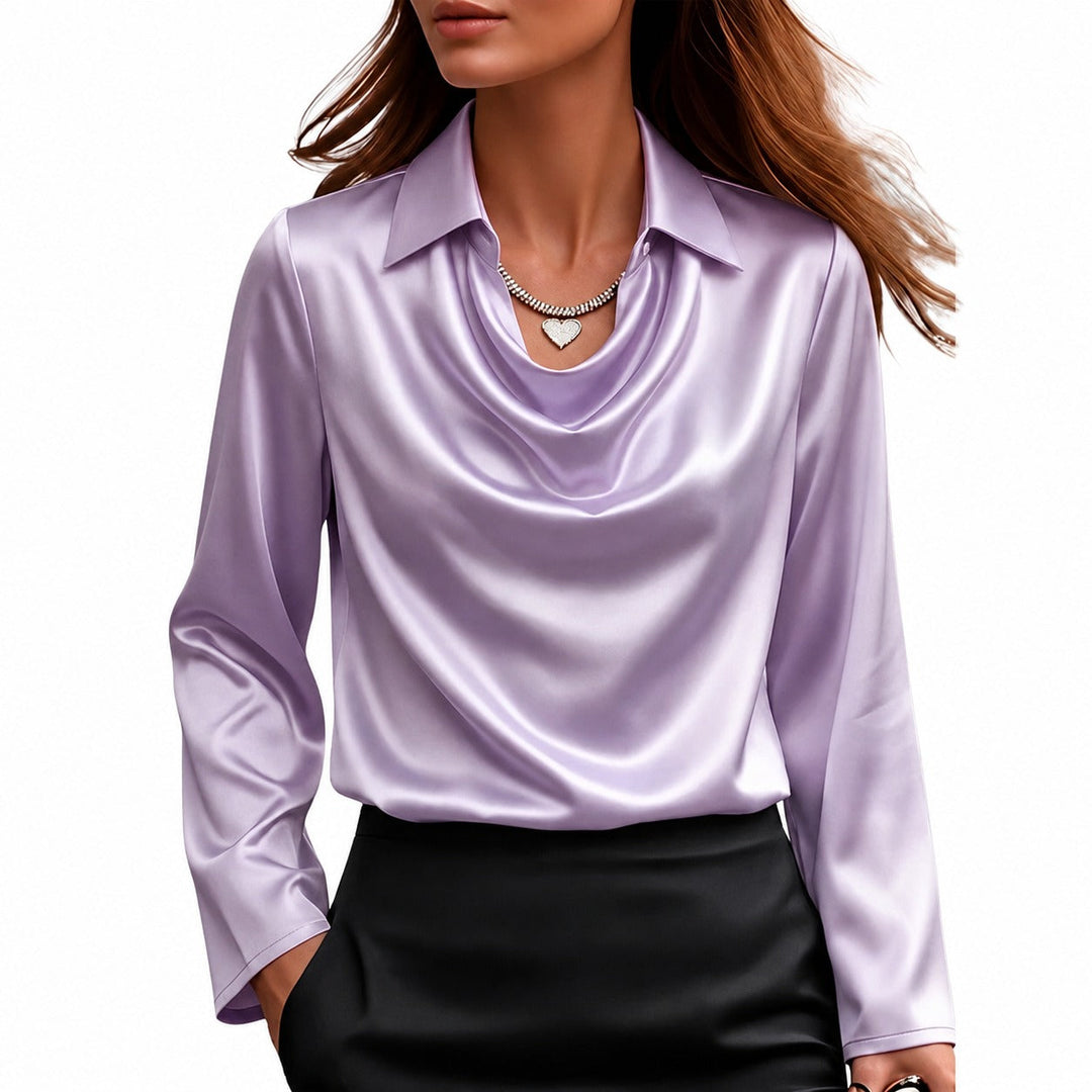 Blusa feminina social com brilho, manga comprida. Ideal para looks de festa, casual e trabalho com um toque elegante.