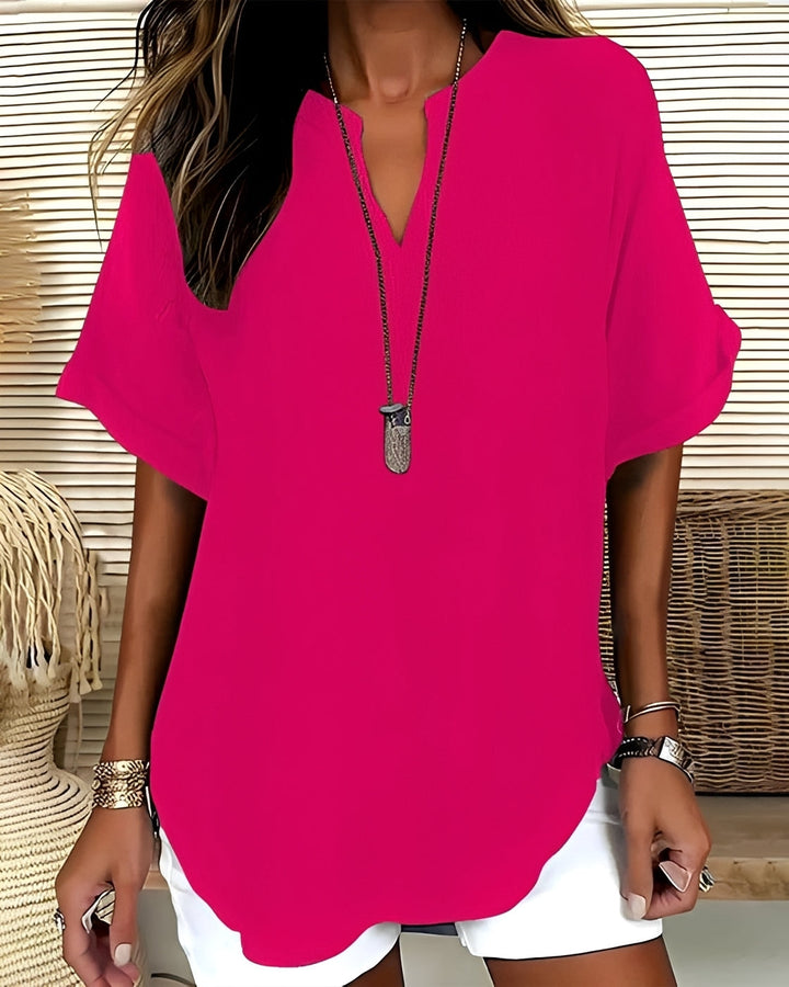 Blusa feminina casual de manga longa solta, perfeita para primavera e outono. Conforto e estilo para o dia a dia.