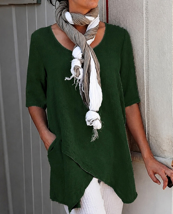 Blusa feminina solta, top casual ideal para o verão. Conforto diário e estilo descontraído, disponível em cores variadas.