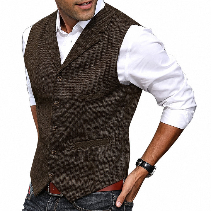 Colete masculino clássico, vestuário social elegante e versátil. Um item essencial para o estilo masculino.