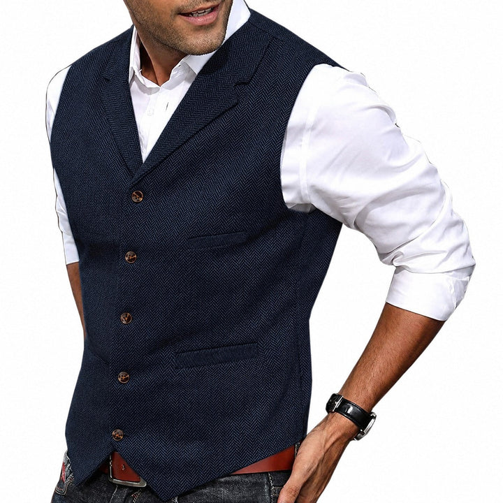 Colete masculino formal clássico, ideal para roupa social e eventos. Elegância atemporal no vestuário masculino.