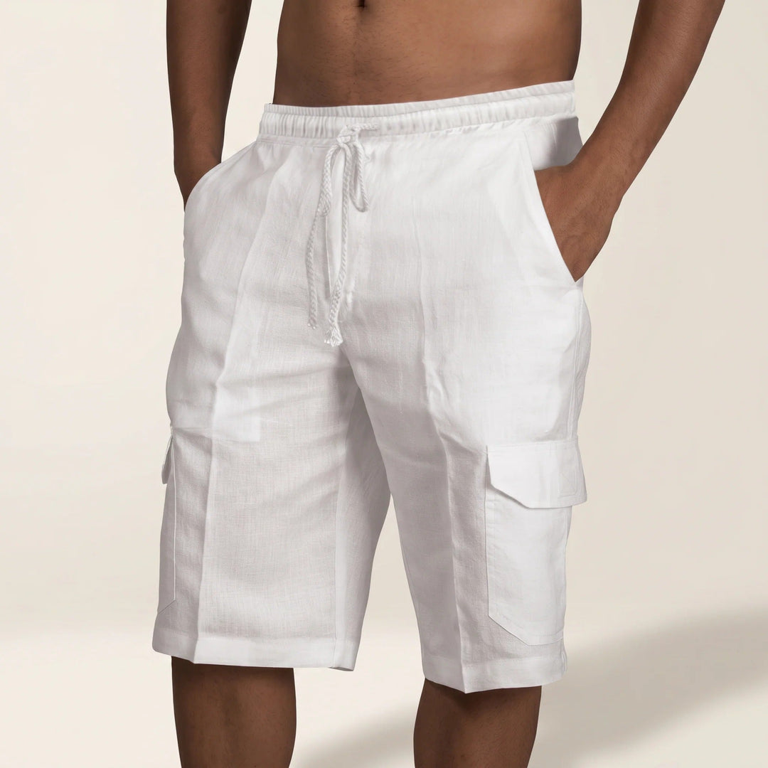 Shorts masculino relaxado com bolsos, ideal para conforto diário e casual. Perfeito para verão.