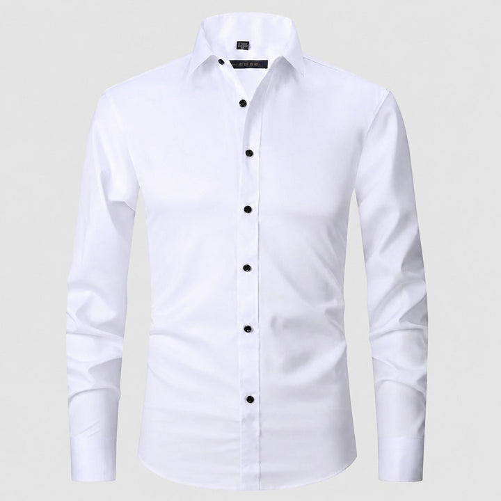 Camisa masculina casual confortável com elasticidade, ideal para estilo diário moderno e versátil.