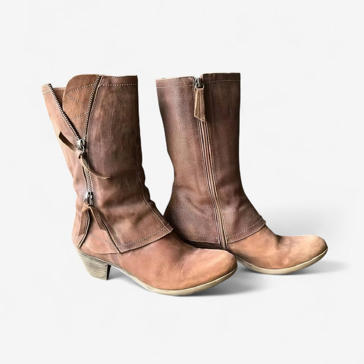 Botas femininas de outono marrons, com estilo casual e conforto duradouro, ideais para a moda feminina.