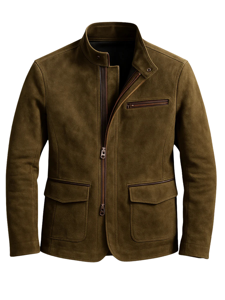 Jaqueta masculina elegante, estilo moderno e conforto. Ideal para outono inverno, disponível em preto ou marrom.