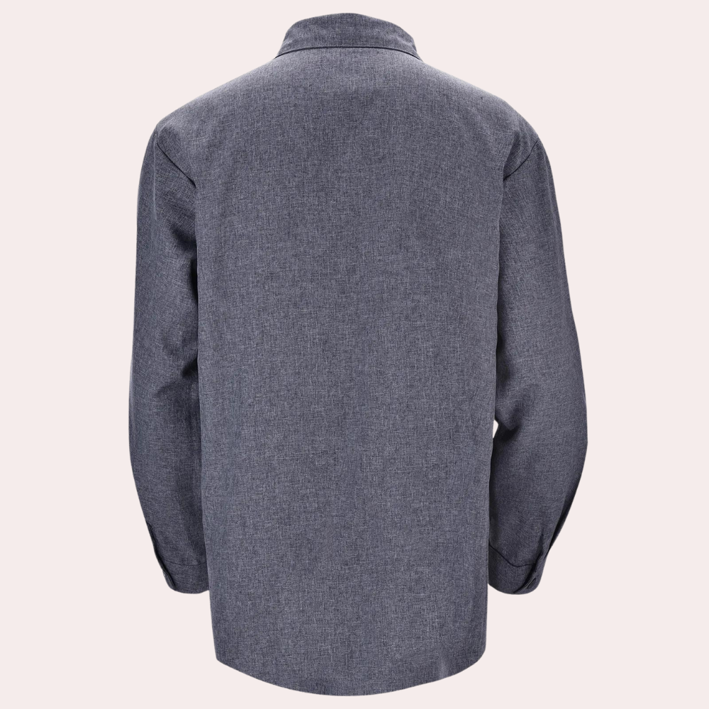 Roupa masculina: camisa de linho casual manga longa, respirável e confortável. Perfeita para um verão elegante.