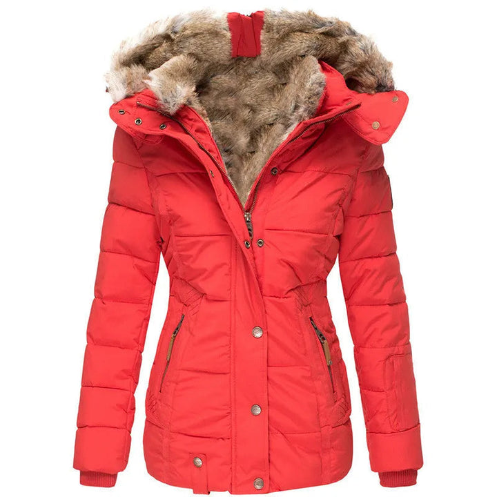 Modelo de casaco feminino para inverno. Peça aconchegante e elegante, oferece proteção contra o frio.