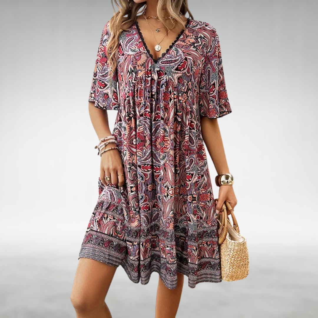 Vestido feminino elegante para festa, trabalho ou casual. Conforto luxuoso e versátil. Estilo moda primavera/verão.
