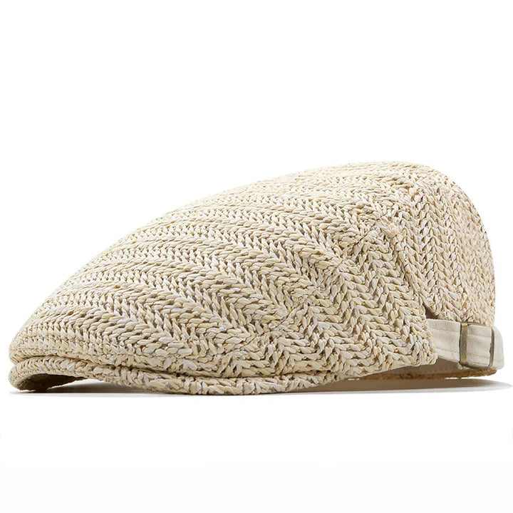 Chapéu masculino de verão em palha, ajustável, com design clássico italiano e toque elegante.
