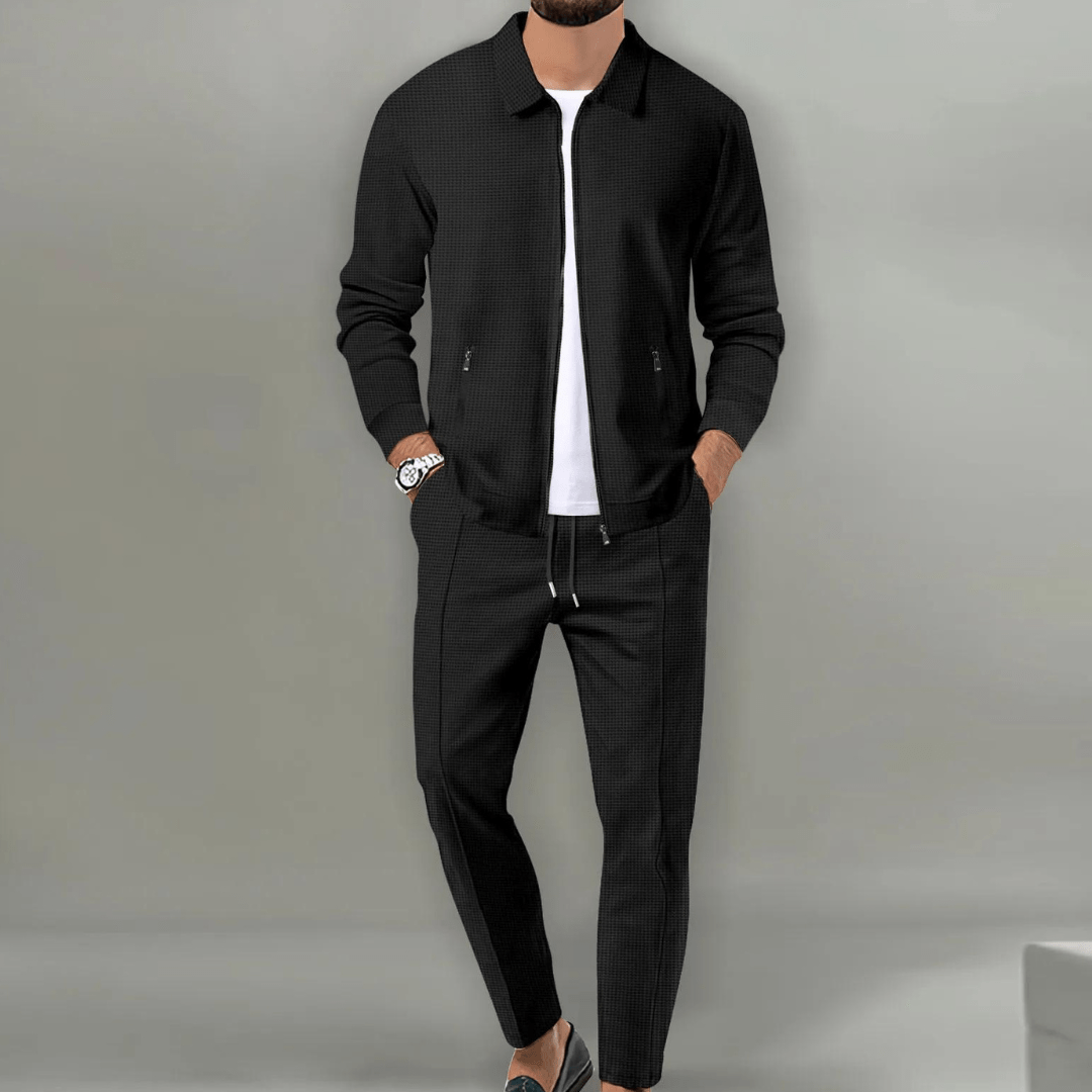 Conjunto de calças masculino Alvin para treinamento. Roupa versátil e elegante, ideal para o dia a dia.