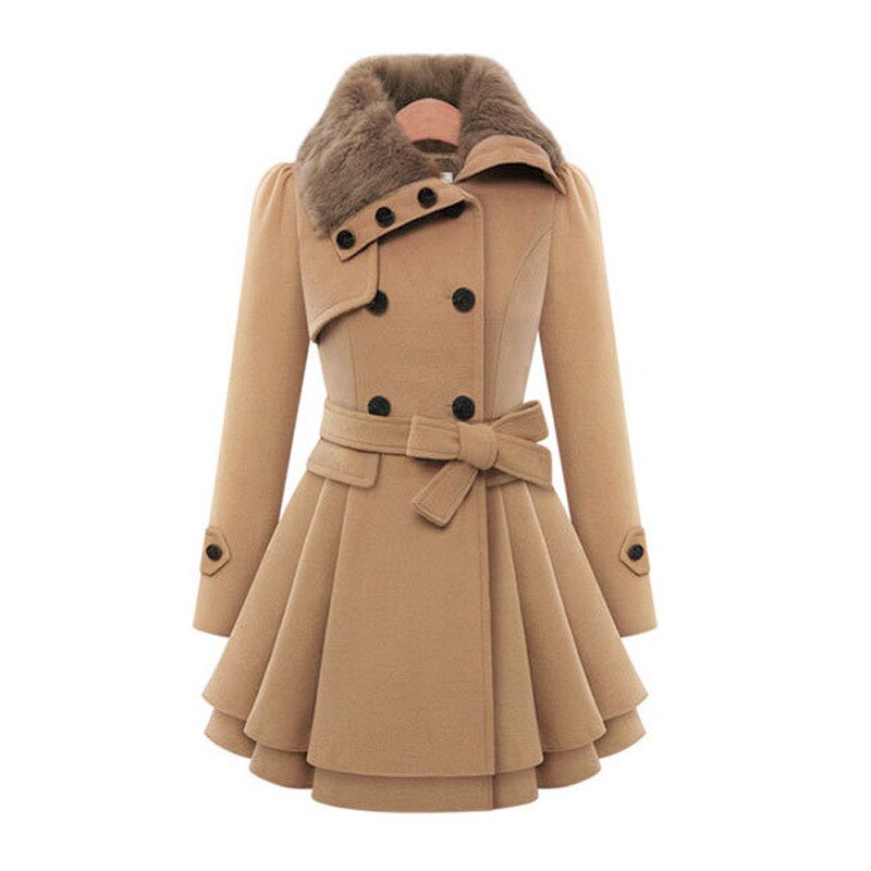Casaco feminino clássico e elegante para inverno, com gola acolchoada. Ideal para moda feminina e roupa de frio.