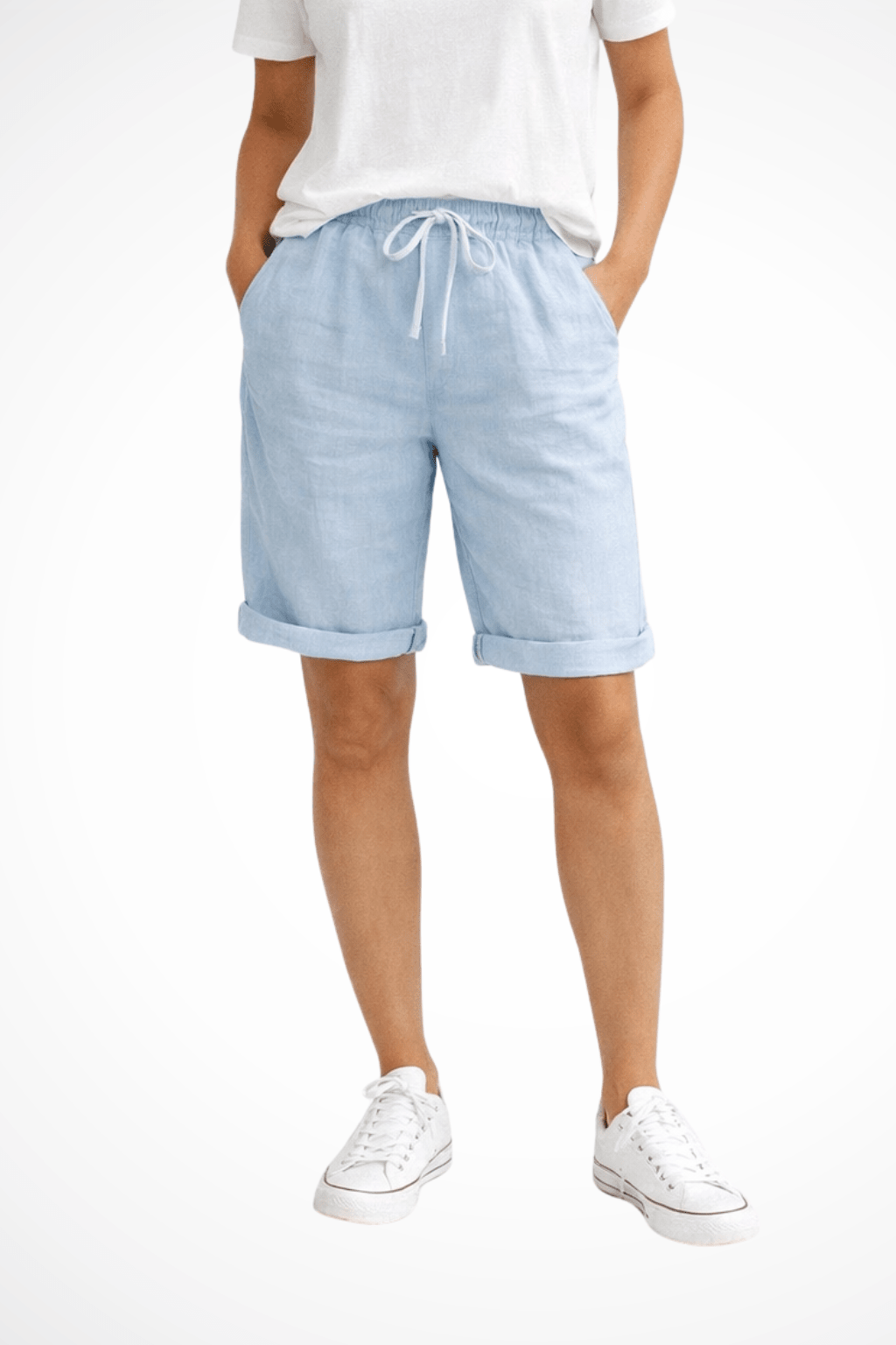 Shorts capri feminino para o verão, estilo casual e confortável.