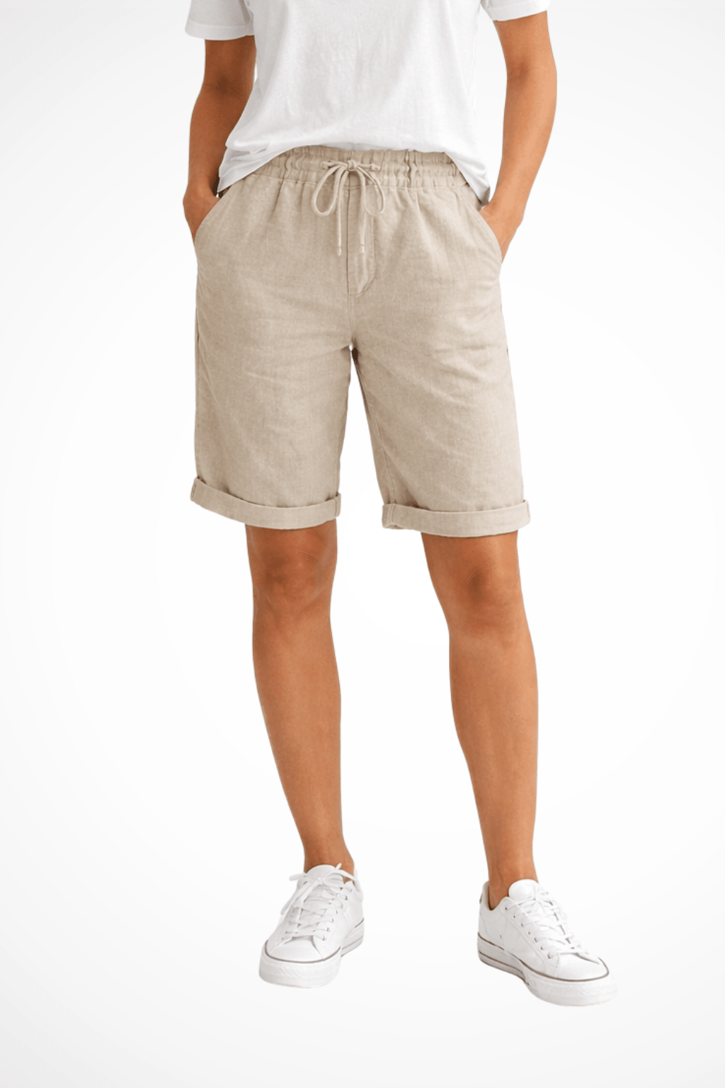 Shorts feminino capri relaxed fit, conforto leve para o verão.