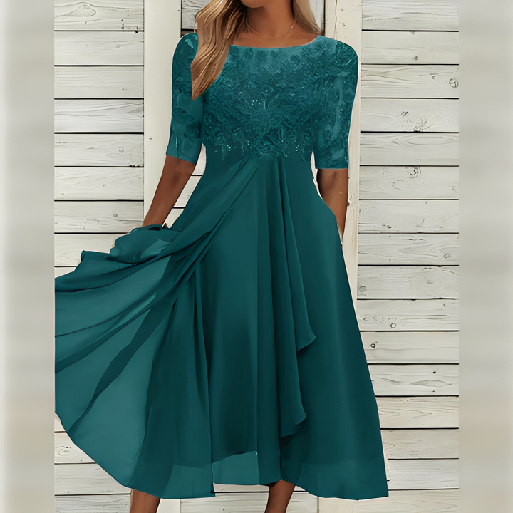 Vestido feminino midi elegante para diversas ocasiões, ideal para verão. Um toque de moda feminina e estilo.