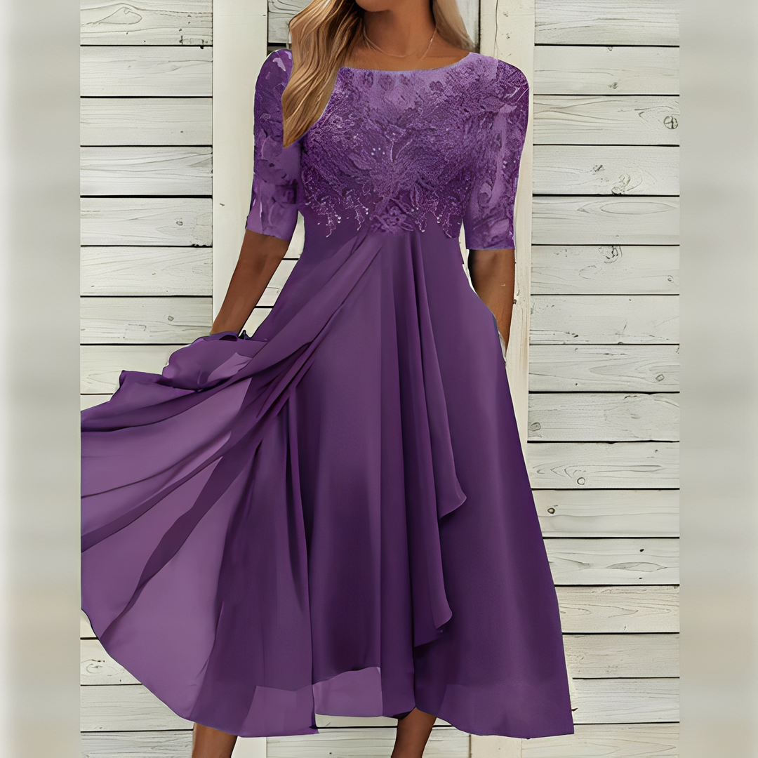 Vestido feminino elegante de verão, modelo midi, ideal para festas e eventos formais. Disponível em várias cores.