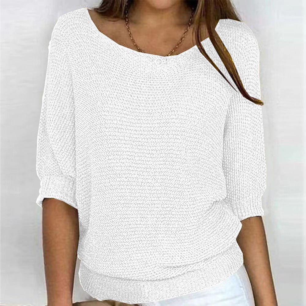 Confortável suéter feminino Eliana, perfeito para a primavera. Leve e estiloso para compor looks de moda casual.