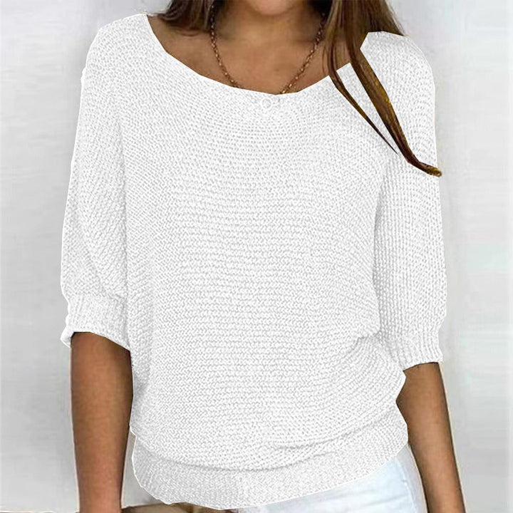 Confortável suéter feminino Eliana, perfeito para a primavera. Leve e estiloso para compor looks de moda casual.