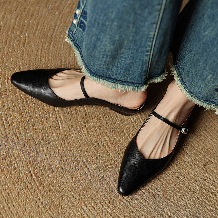 Sapato de tacão Orella marrom, sapatos femininos estilo clássico, elegante e confortável Mary Jane.