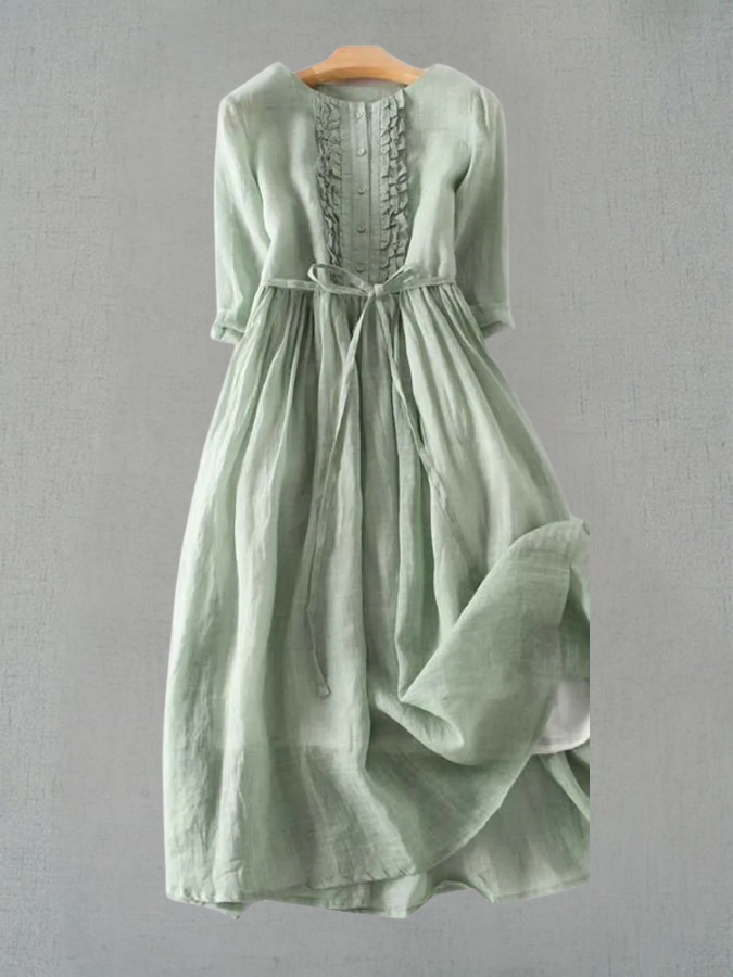 Vestido Feminino Vintage Arya, elegância atemporal para o verão, estilo casual e tendência.