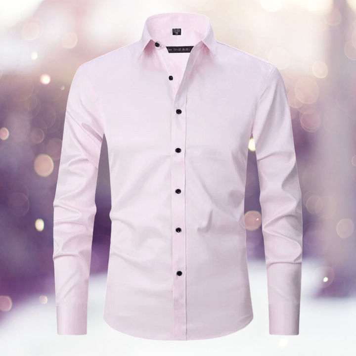 Camisa masculina de alta qualidade, elástica e sem rugas, para um visual casual impecável e fácil de cuidar.