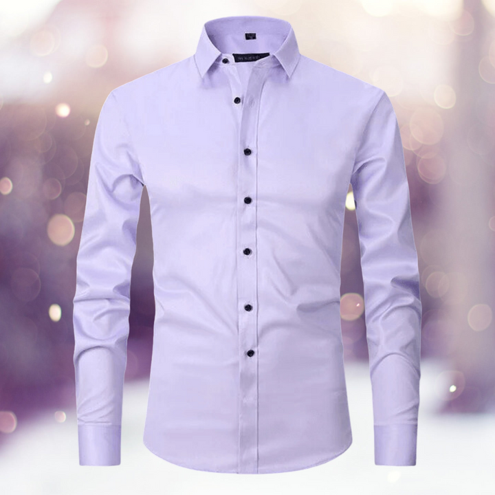 Para tamanhos grandes: camisa masculina elástica sem rugas, garantindo caimento perfeito e conforto superior.