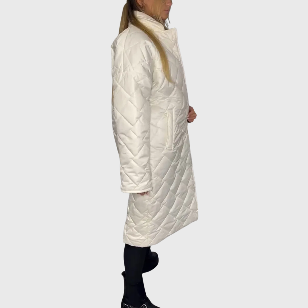 Jaqueta acolchoada feminina reversível para outono/inverno. Conforto e estilo versátil em moda feminina.
